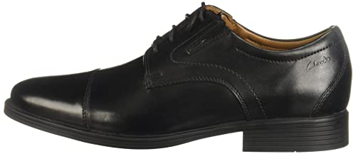 Clarks mens Whiddon Cap Oxford, Black Leather, 14 US