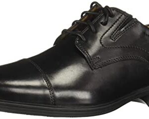 Clarks Men's Whiddon Cap Oxford, Black Leather, 12 Wide