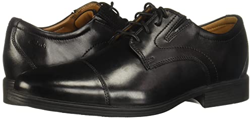 Clarks Men's Whiddon Cap Oxford, Black Leather, 12 Wide