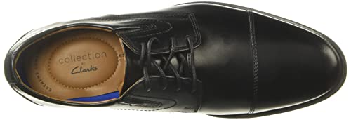 Clarks Men's Whiddon Cap Oxford, Black Leather, 12 Wide