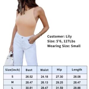 REORIA Womens Sexy Sleeveless Halter Neck Racer Back Leotard High Waist Thong Bodysuits Tank Tops Dark Green Large