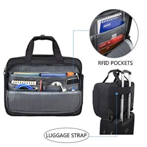 KROSER Rolling Laptop Bag for Men Women, Rolling Laptop Wheeled Briefcase for Business Fits Up to 17.3 Inch Laptop, Water-Repellent Wheeled Computer Bag Roller Case with RFID Pockets for Travel