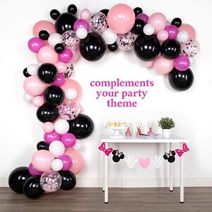 Lunar Bliss 16 ft Balloon Arch & Garland Kit | 100 Balloons, Pink, black, white, and confetti | Birthday Party Decorations, Baby Shower, Engagement, Bridal Shower (Minnie)