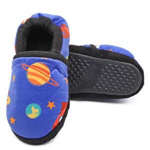 Boys Home Slippers Kids Warm Bedroom Slippers Fur Lined Winter Indoor Shoes (Toddler/Little Kid/Big Kid)