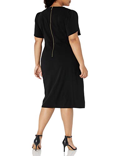 Calvin Klein Women's Size Tulip Sleeved Seamed Sheath, Black 2, 18 Plus