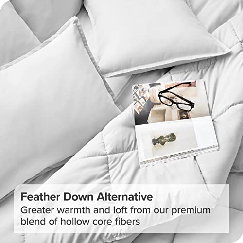 Bare Home Comforter Set - King/California King Size - Ultra-Soft - Goose Down Alternative - Premium 1800 Series - All Season Warmth (King/Cal King, White)