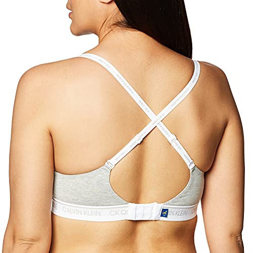 Calvin Klein Women's CK One Cotton Lightly Lined Bralette, GREY HEATHER, S