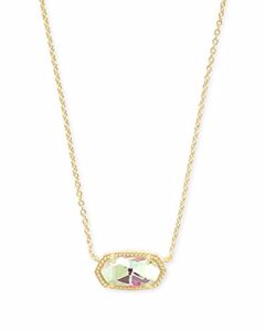 kendra scott elisa pendant necklace for women, fashion jewelry, 14k gold-plated, dichroic glass