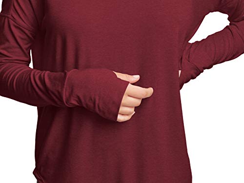 C9 Champion Women's Fashion Long Sleeve T-Shirt, Mulled Berry, L