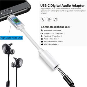 Apple USB C to 3.5mm Headphone Jack for iPad Pro 2018/2019/ 2020 MacBook Pro, Type C to Aux Earphone Dongle Compatible with Pixel 4XL/3/3 XL/2/2 XL, Samsung Sony HTC Moto ect.