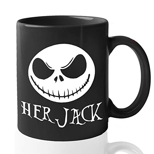 Bubble Hugs Halloween Coffee Mug - Her Jack - Witch Pumpkin Creepy Skull Scary Monster Nightmare Before Christmas Zombie Trick Or Treat Sally Skellington