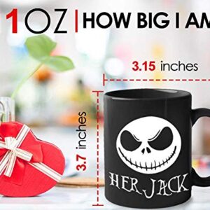 Bubble Hugs Halloween Coffee Mug - Her Jack - Witch Pumpkin Creepy Skull Scary Monster Nightmare Before Christmas Zombie Trick Or Treat Sally Skellington