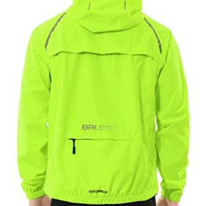 BALEAF Mens Cycling Rain Jacket Windbreaker Waterproof Running Gear Golf Mountain Biking Hood Lightweight Reflective Yellow 2XL