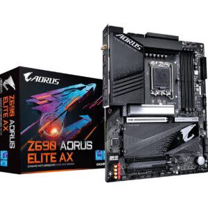 GIGABYTE Z690 AORUS Elite AX (LGA 1700/ Intel Z690/ ATX/ DDR5/ Quad M.2/ PCIe 5.0/ USB 3.2 Gen2X2 Type-C/WiFi 6/2.5GbE LAN/Gaming Motherboard)