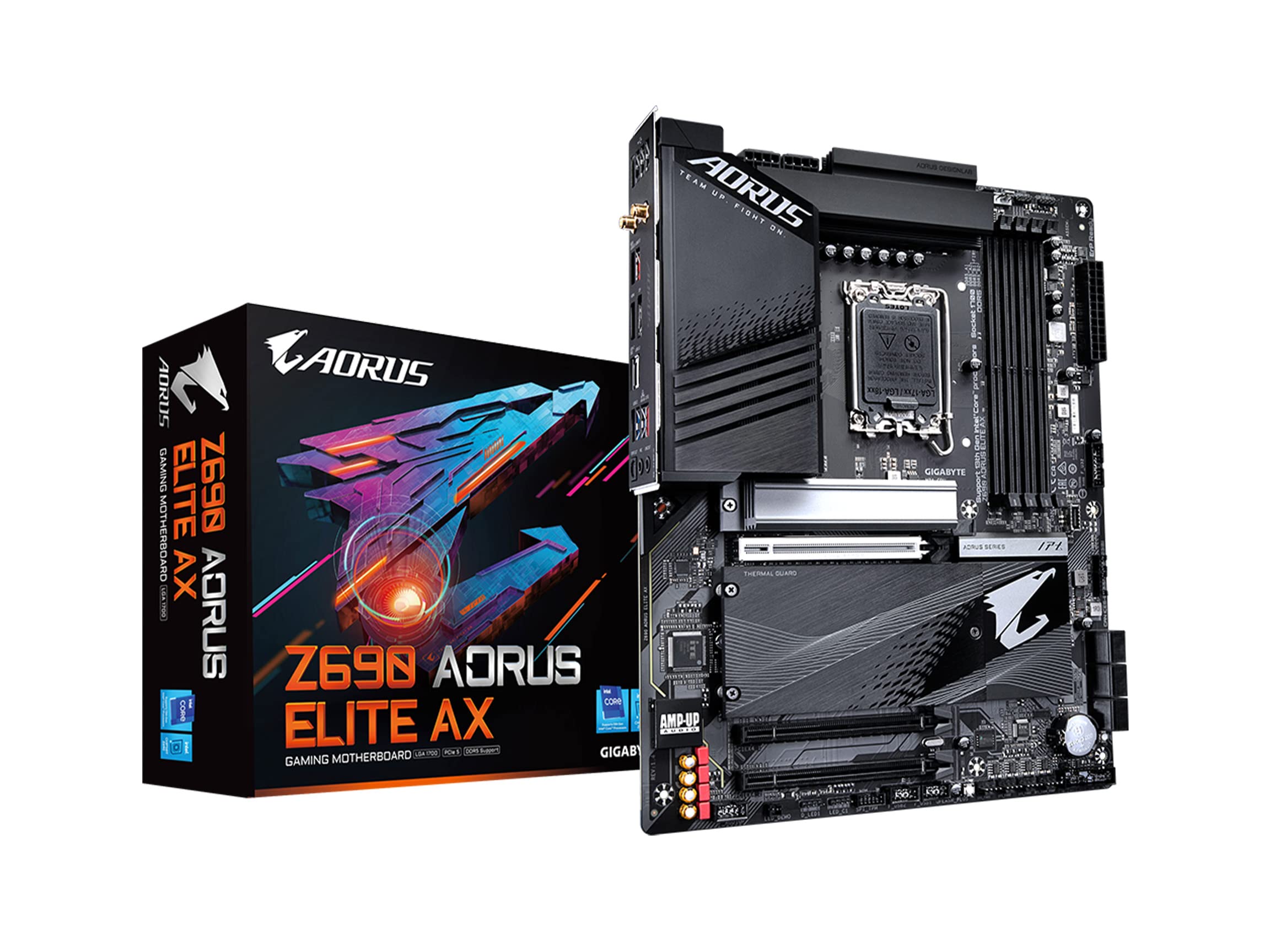 GIGABYTE Z690 AORUS Elite AX (LGA 1700/ Intel Z690/ ATX/ DDR5/ Quad M.2/ PCIe 5.0/ USB 3.2 Gen2X2 Type-C/WiFi 6/2.5GbE LAN/Gaming Motherboard)