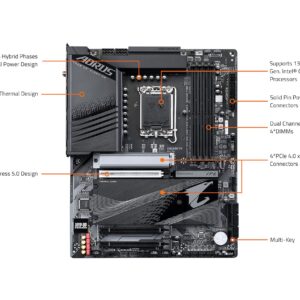 GIGABYTE Z690 AORUS Elite AX (LGA 1700/ Intel Z690/ ATX/ DDR5/ Quad M.2/ PCIe 5.0/ USB 3.2 Gen2X2 Type-C/WiFi 6/2.5GbE LAN/Gaming Motherboard)