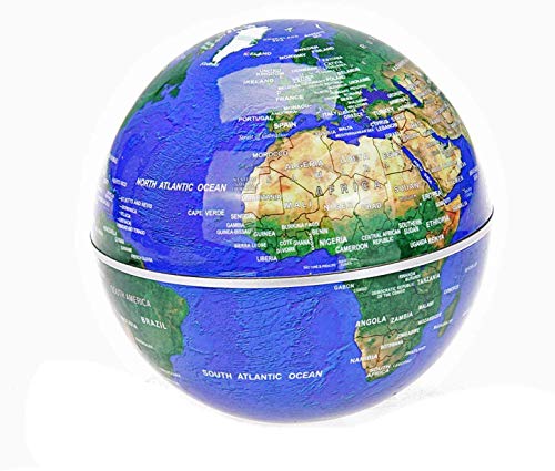 FUGEST Magnetic Levitation Floating Globe World Map with C Shape Base (Blue 3" Globe)