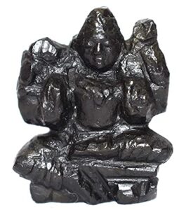 rudrakshguru goddess lakshmi idol carved on natural sudarshan shaligram