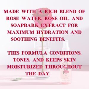 NATUREWELL Rose Water Hydrating Facial Toner Mist for Dewy & Radiant Skin, 100% Vegan, Refreshing, Conditioning, Soothing, Redness Reducing, Perfect for Travel, 4 Fl Oz