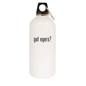 molandra products got eyers? - 20oz stainless steel white water bottle with carabiner, white