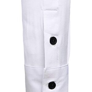 ZEROYAA Mens Hipster Solid Slim Fit Long Sleeve Mandarin Collar Dress Shirts ZLCL08 White Black Medium