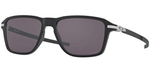 oakley men's oo9469 wheel house square sunglasses, satin black/prizm grey, 54 mm