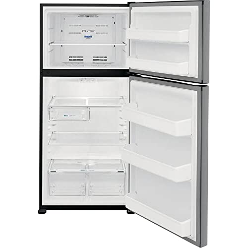 Frigidaire FFTR1835VS 30 Inch Freestanding Top Freezer Refrigerator with 18.3 cu. ft. Total Capacity, 2 Glass Shelves, 4.9 cu. ft. Freezer Capacity, Right Hinge with Reversible Doors, Crisper Drawer, Frost Free Defrost, ADA Compliant, Adjustable Glass She