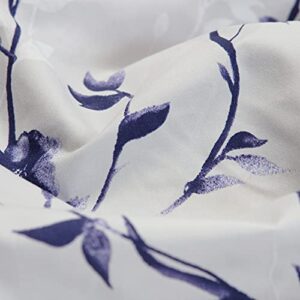 Chanasya Floral Duvet Cover Set - Duvet Cover (104” x 90”) & 2 Pillow Shams (20” x 36”) - 3-Piece Set, King Size, Purple Navy