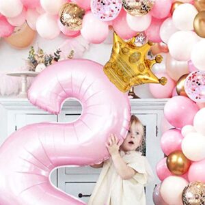 OuMuaMua 62Pcs Pink Gold Confetti Latex Balloons Kit, 12 Inch Pink White Gold Helium Balloons Party Supplies for Confession Proposal Wedding Girl Birthday Baby Shower Party Decoration