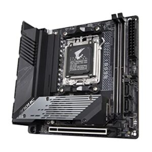 GIGABYTE B650I AORUS Ultra (AM5/ LGA 1718/ AMD/ B650/ Mini-ITX/ 5-Year Warranty/ DDR5/ PCIe 5.0 M.2/ PCIe 5.0/ USB 3.2 Gen2X2 Type-C/Wi-Fi 6E/ Intel 2.5GbE LAN/Q-Flash Plus/EZ-Latch/Motherboard)