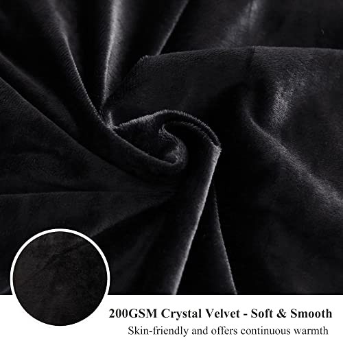XeGe Plush Shaggy Duvet Cover, Luxury Ultra Soft Crystal Velvet Fuzzy Bedding 1PC(1 Faux Fur Duvet Cover), Fluffy Furry Comforter Cover with Zipper Closure(King, Black)