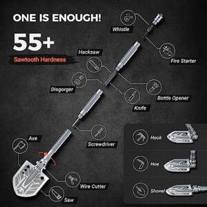 Sahara Sailor Unbreakable Tactical Shovel-180 Degree Folding Shovel-Camping Shovels - 23 in 1 Survival Gear and Equipment Multifunctional Camping Gear Survival Tools for Caping Hiking