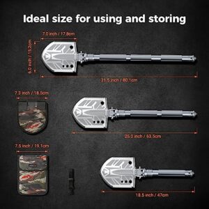 Sahara Sailor Unbreakable Tactical Shovel-180 Degree Folding Shovel-Camping Shovels - 23 in 1 Survival Gear and Equipment Multifunctional Camping Gear Survival Tools for Caping Hiking