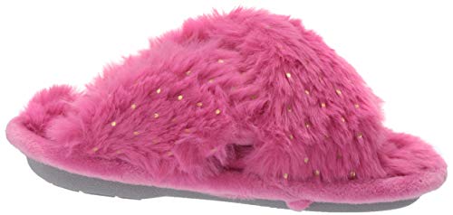 Dearfoams unisex child Slide Slipper, Pink Polish, 1 Big Kid US