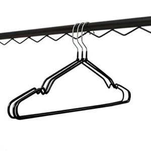 Kabudar Non-Slip Hanger Metal Hangers Wire Shirt Hangers Chrome and Black Friction, 40 Pack Space Saving Clothes Hanger with Rubber Coating 16.5 Inches