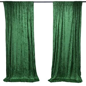ak trading co. 10 feet x 10 feet lush velvet backdrop drapes curtains panels with rod pockets - wedding ceremony party home window decorations - hunter green
