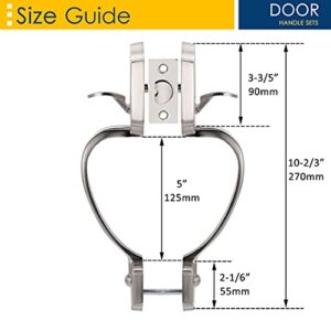 Single Cylinder HandleSet Double Side Door Handle for Entrance and Front Door Reversible for Right and Left Handed Doors, Camelot Trim Lower Half Handle Set in Satin Nickel Finish