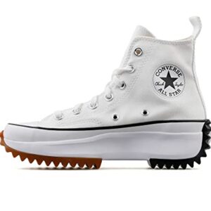 Converse Run Star Hike Hightop Sneakers, White/Black/Gum, 8 US Women/6.5 US Men