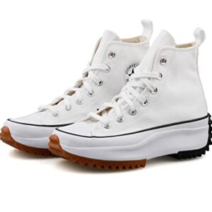 Converse Run Star Hike Hightop Sneakers, White/Black/Gum, 8 US Women/6.5 US Men