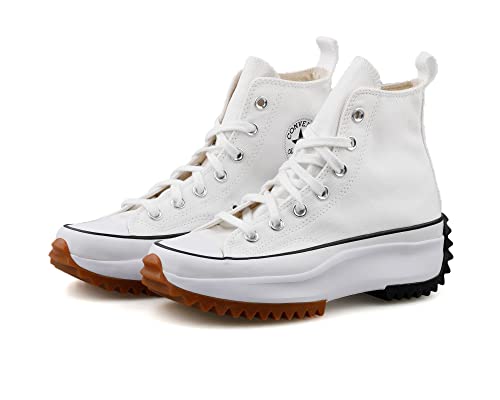 Converse Run Star Hike Hightop Sneakers, White/Black/Gum, 8 US Women/6.5 US Men