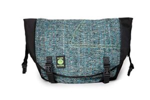 dime bags voyage messenger over the shoulder hemp bag with padded pouch for laptop computer (glass)