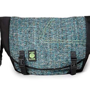 DIME BAGS Voyage Messenger Over the Shoulder Hemp Bag with Padded Pouch for Laptop Computer (Glass)