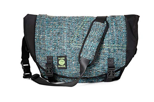 DIME BAGS Voyage Messenger Over the Shoulder Hemp Bag with Padded Pouch for Laptop Computer (Glass)