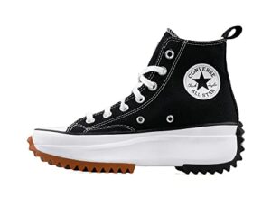 converse run star hike hi sneakers, black/white/gum, 9 us women/7.5 us men