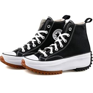 Converse Run Star Hike Hi Sneakers, Black/White/Gum, 9 US Women/7.5 US Men