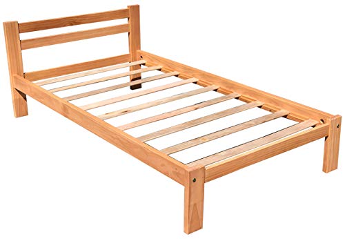 Amazonas Honey Pine Finish Twin Bed & Trundle Solid Pine Wooden Trundle Bed Hardwood Slats Support Suitable for Boys Girls Kids Bedroom Wooden Bed Frame