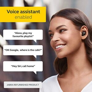 Jabra Elite 75t Black Voice Assistant Enabled True Wireless Earbuds with Charging Case (Renewed)