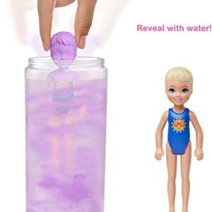 Barbie Color Reveal Chelsea Doll with 6 Surprises: Water Reveals Doll’s Look & Creates Color Change on Hair; 4 Mystery Bags Contain a Surprise Detachable Ponytail, Skirt, Shoes & Accessory