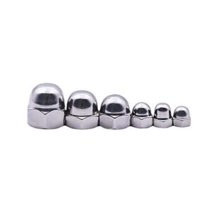 5/16-18 Acorn Hex Cap Dome Head Nuts, 304 Stainless Steel 18-8, Coarse Thread UNC, Full Thead Coverage, Pack of 25