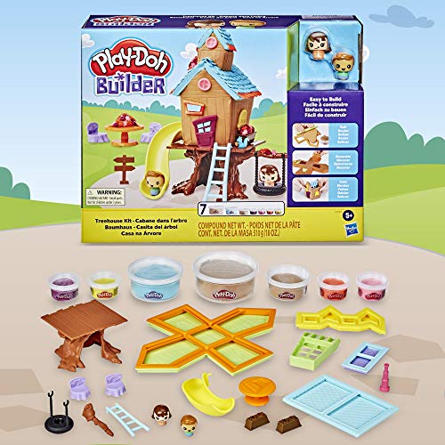 Play-Doh Builder Treehouse Toy Building Kit for Kids 5 Years and Up with 7 Non-Toxic Colors - Easy to Build DIY Craft Set (Amazon Exclusive)